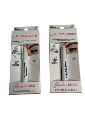 LA Colors Eyeshadow Stick Intuition 2 Pack Matte Cream Shadow New